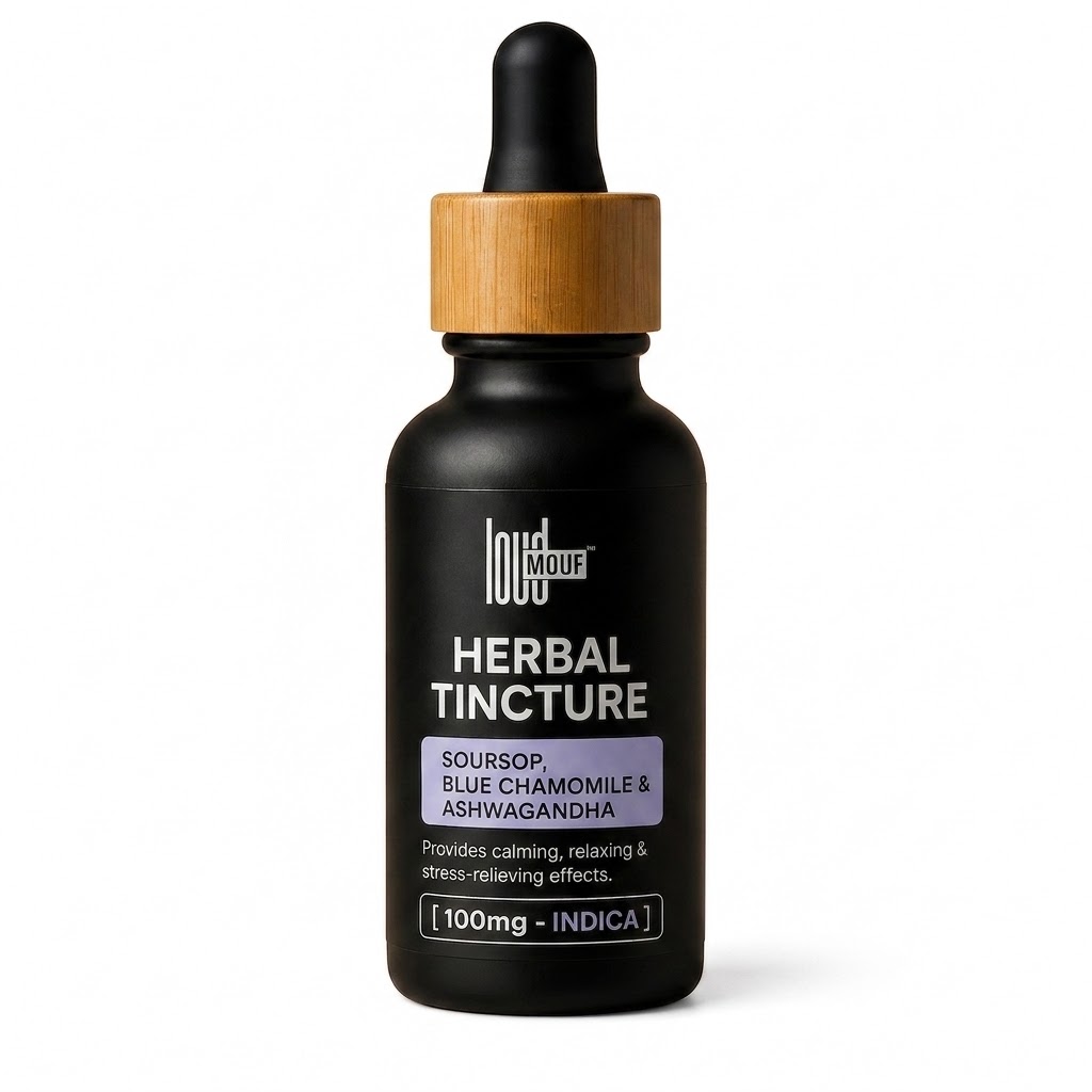 LOUDMOUF Herbal Tincture — Soursop, Blue Chamomile & Ashwagandha, 100mg Indica